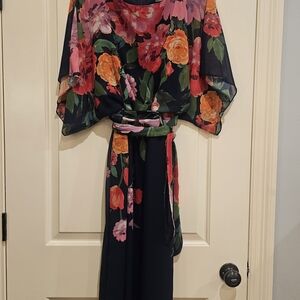 Jessica Howard Navy Floral Maxi with Sash
